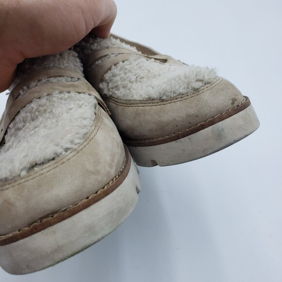 Vionic Cheryl Platform Penny Loafer Flats 9.5 Womens Shearling Slip On Tan - Picture 15 of 15